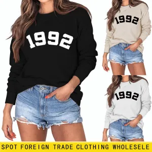 1992 Fashion Autumn Winter Bottoming New Leisure Sweater Round Neck Long Sleeved Shirt