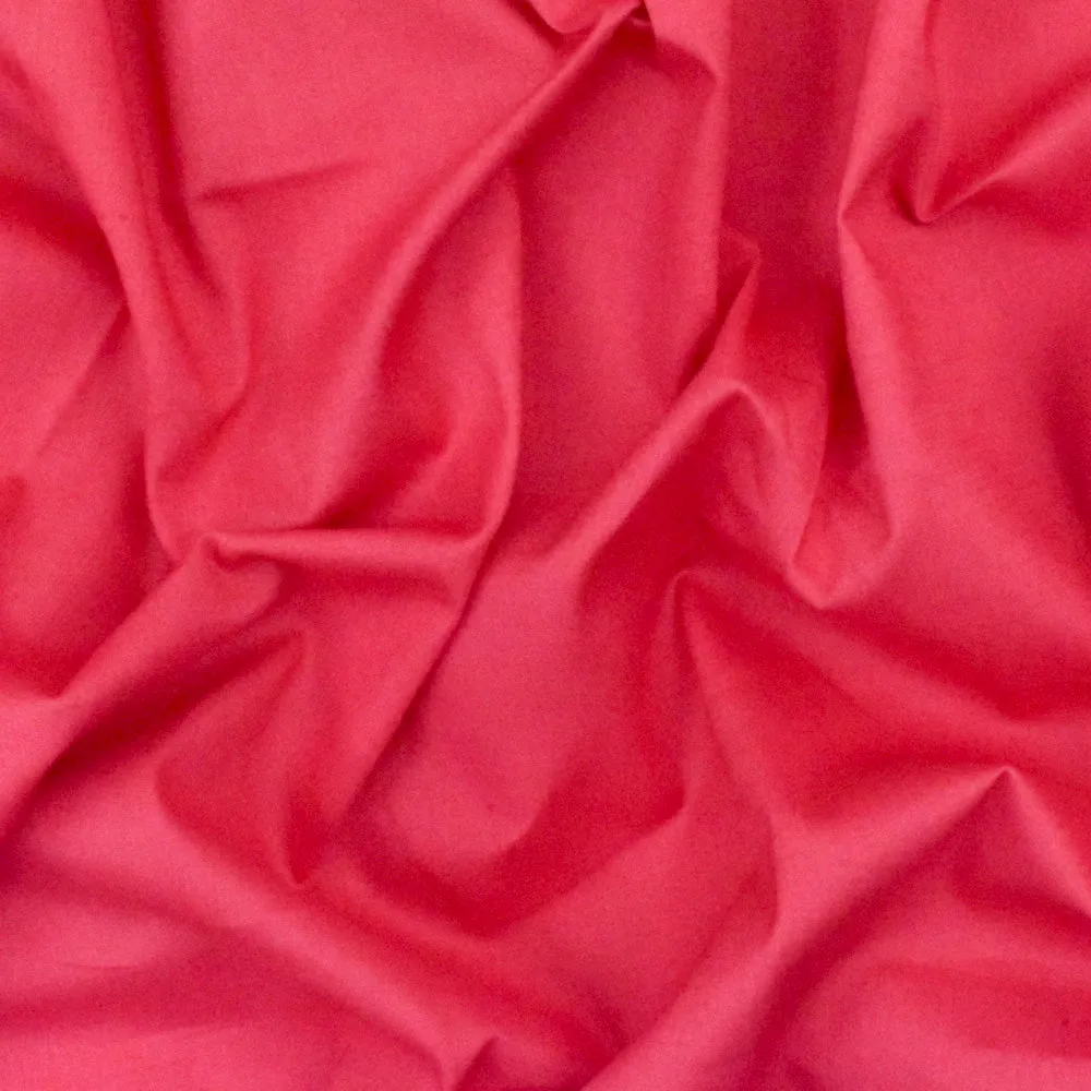 Amaranth Pink Solid Stretch Cotton Poplin Woven Fabric