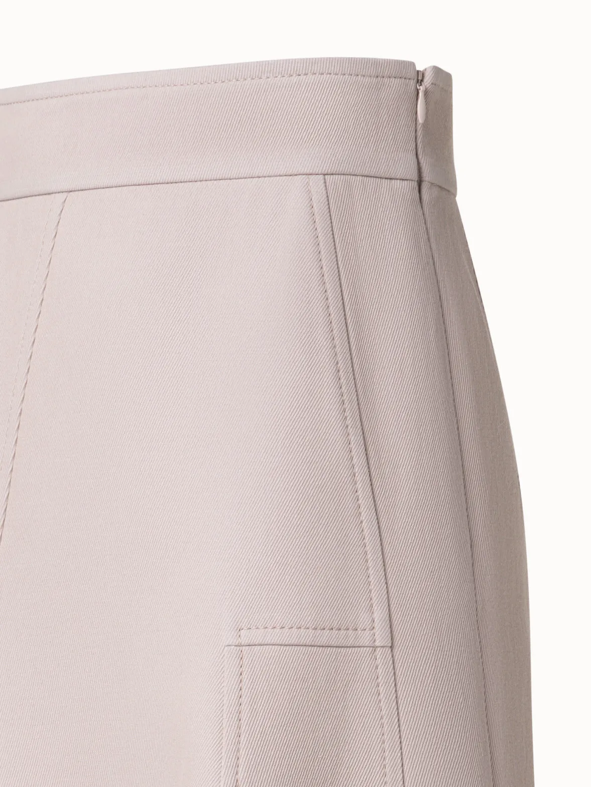 Asymetrical Midi Skirt in Cotton Double-Face