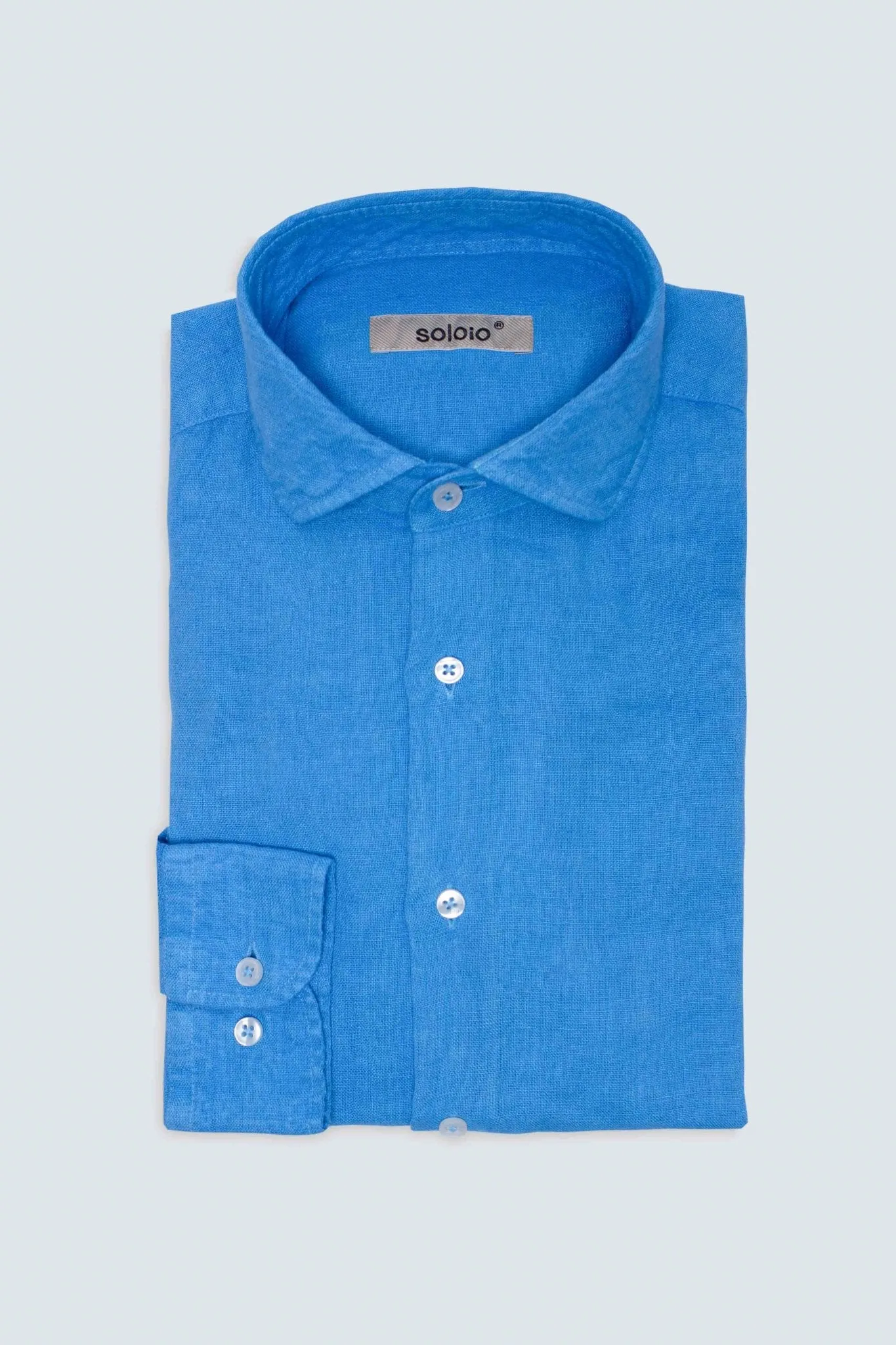 basic linen shirt electric blue