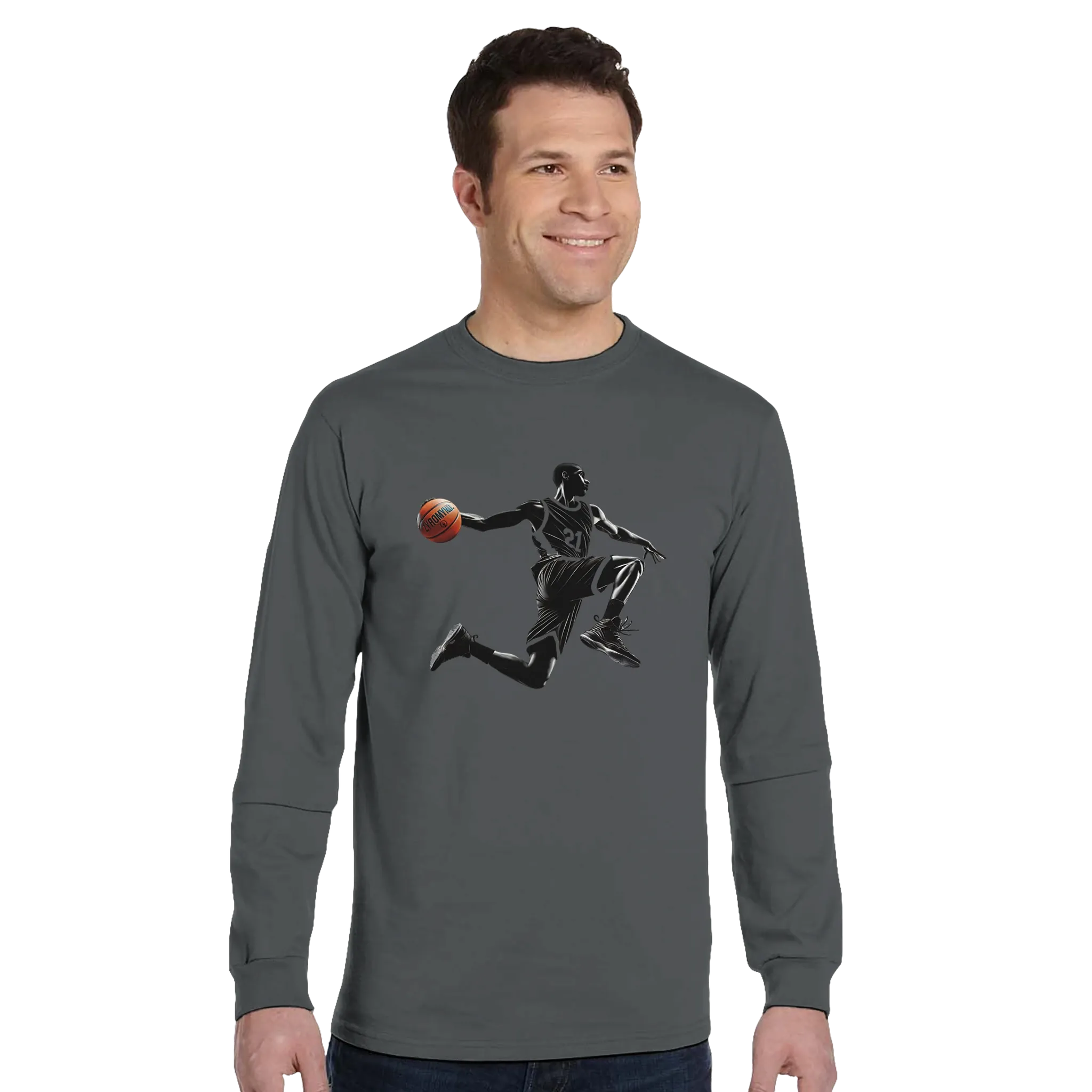 Basketball Player Mid-Air - Organic Unisex Classic Long-Sleeve T-Shirt | Econscious EC1500