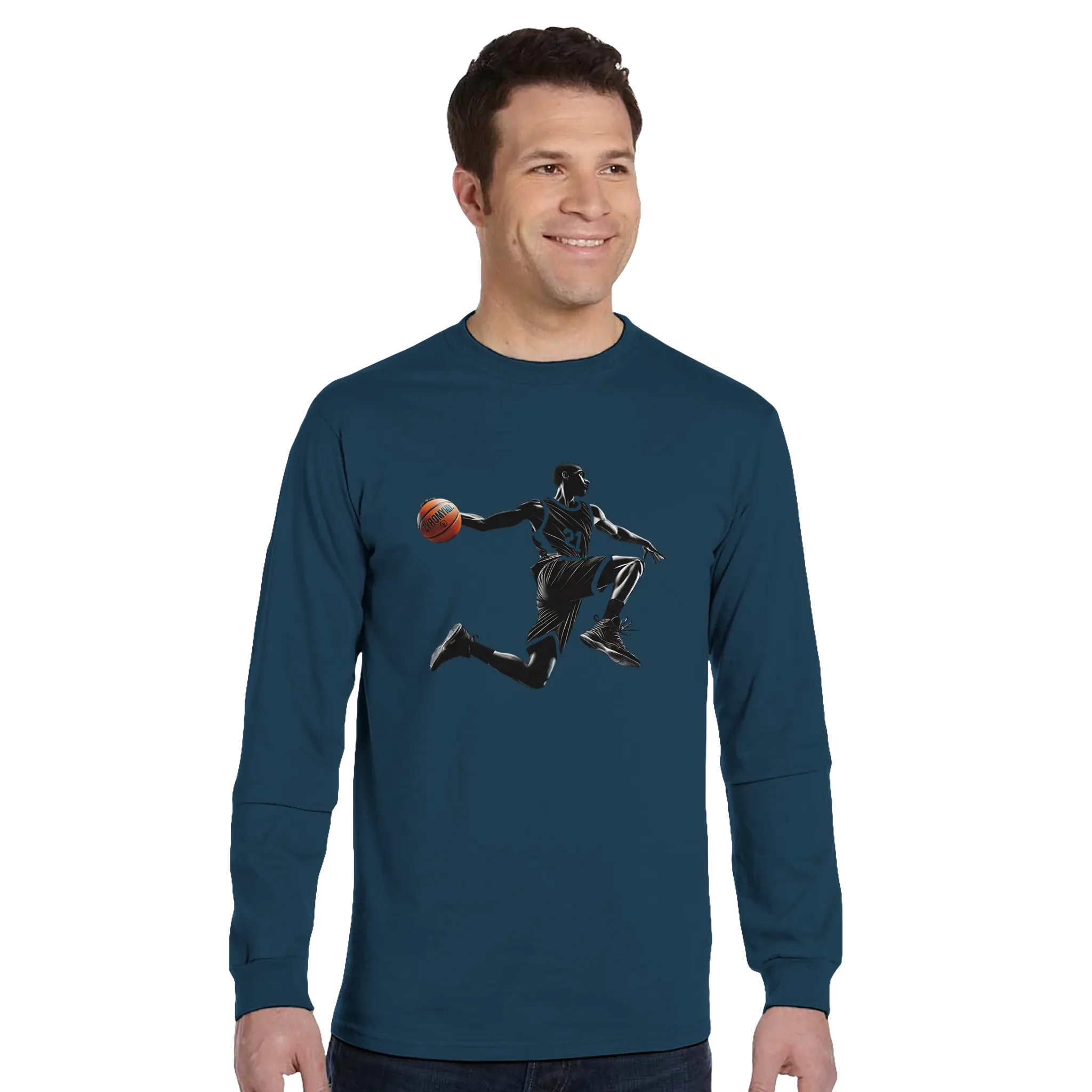 Basketball Player Mid-Air - Organic Unisex Classic Long-Sleeve T-Shirt | Econscious EC1500