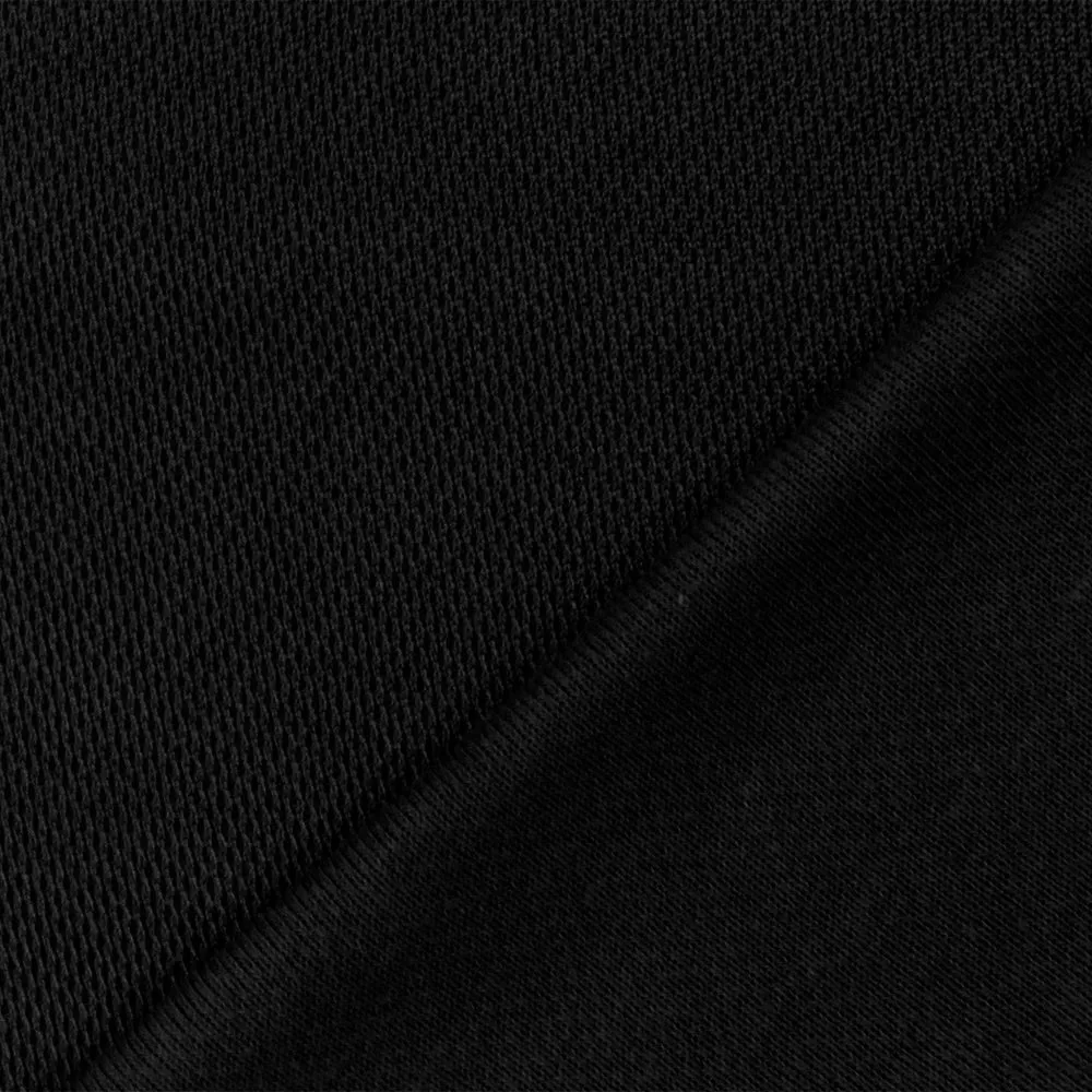 Black Organic Cotton Poly Pique Knit Fabric