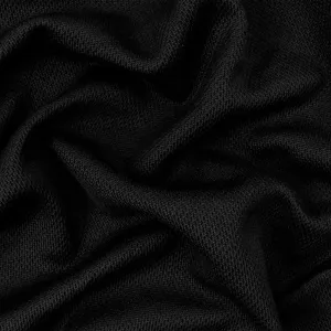 Black Organic Cotton Poly Pique Knit Fabric