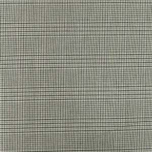 Black-White-Gray Glen Plaid Stretch Poly-Cotton Twill Woven Fabric