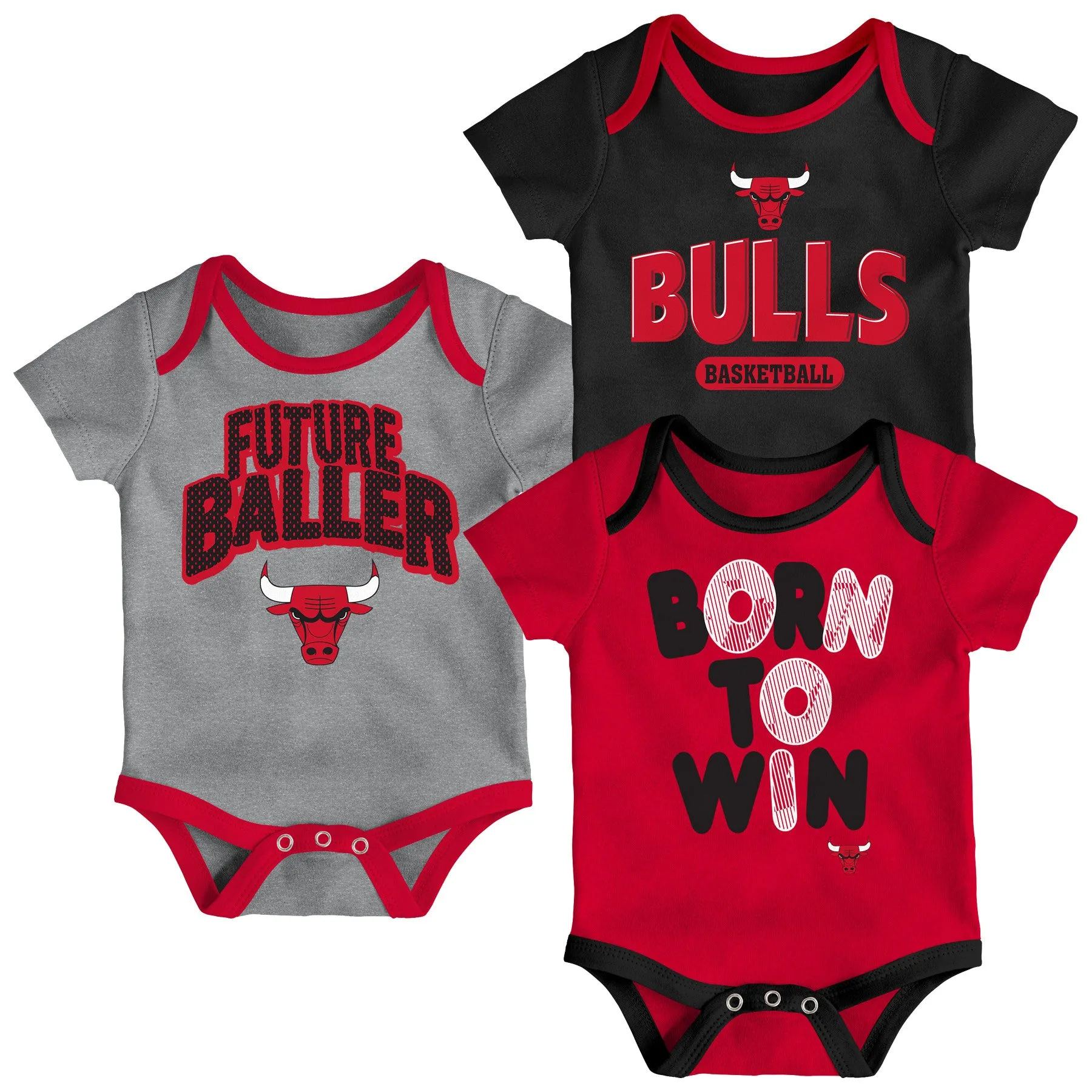 Bulls Future Baller 3-Pack Bodysuit Set