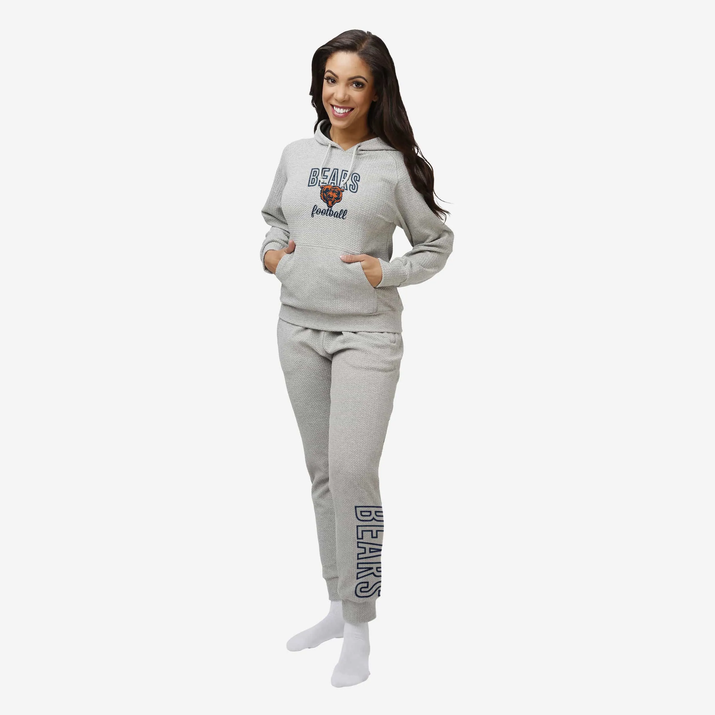 Chicago Bears Womens Gray Woven Hoodie