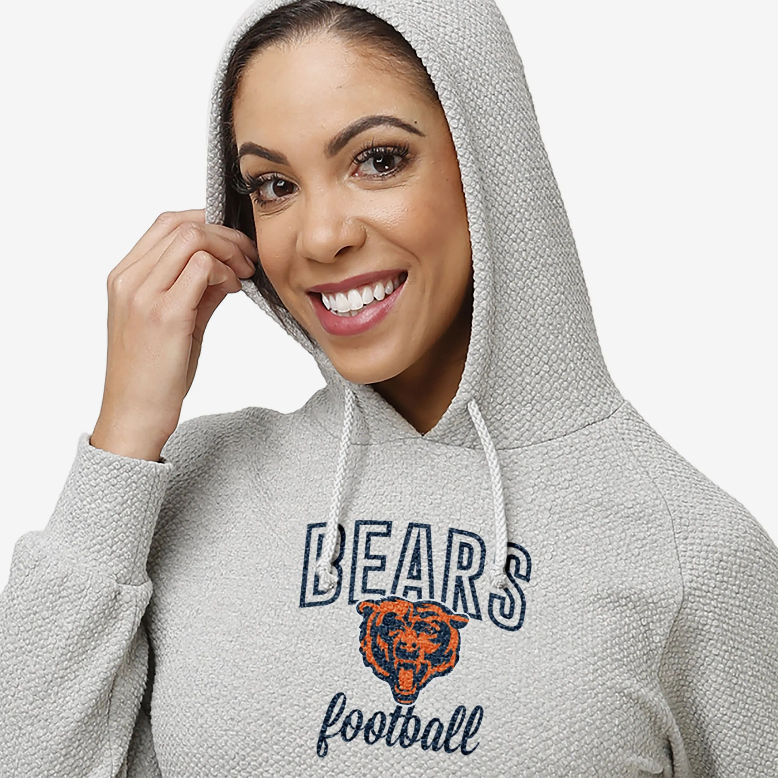 Chicago Bears Womens Gray Woven Hoodie