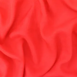 Coral Red Rayon Challis Solid Woven Fabric