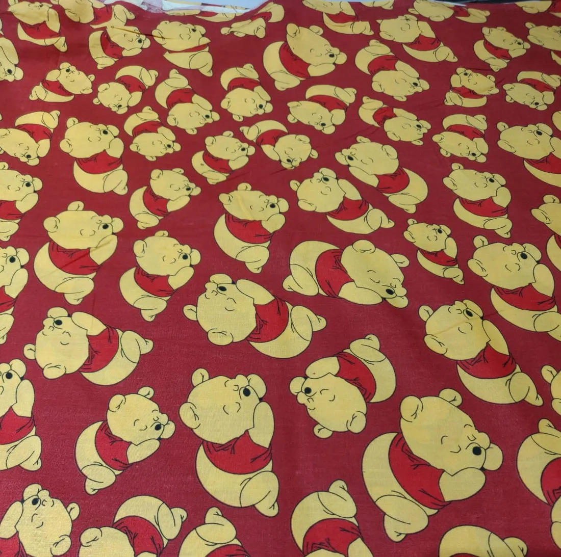 COTTON POPLIN WINNIE THE POOH RED PRINT 58" wide