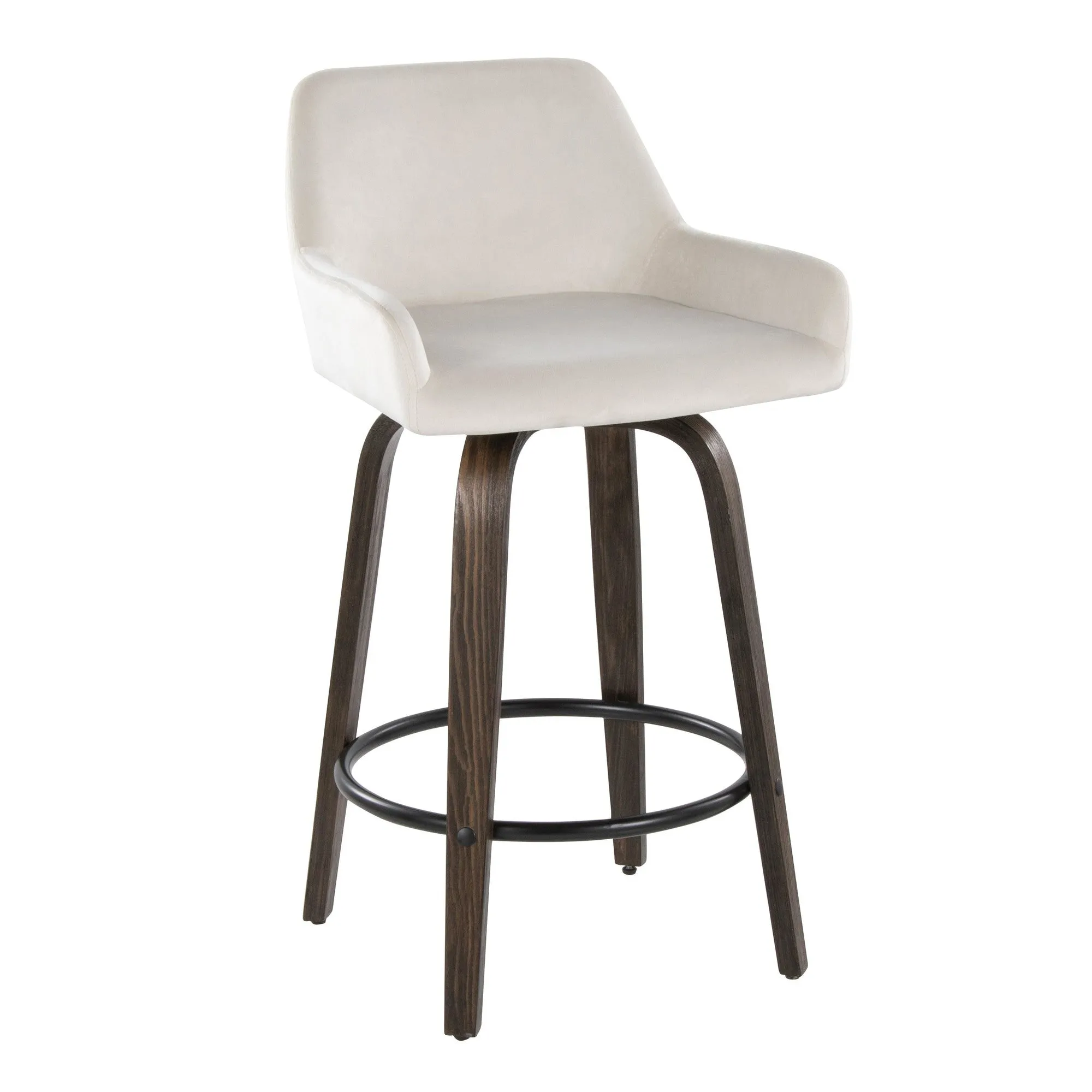 Daniella 26" Fixed-Height Counter Stool - Set of 2 By LumiSource - B26-DNLAV-GRTZQ2 BNBK2