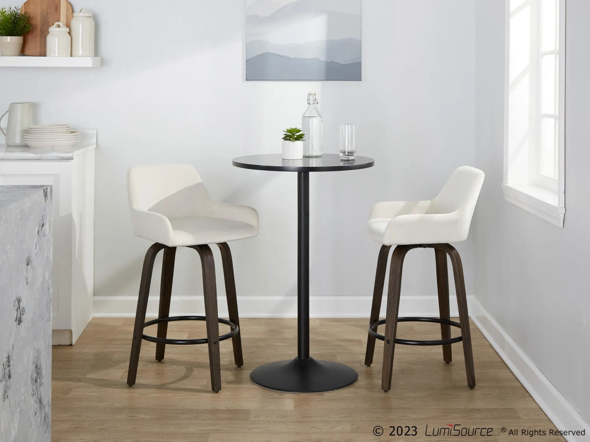 Daniella 26" Fixed-Height Counter Stool - Set of 2 By LumiSource - B26-DNLAV-GRTZQ2 BNBK2