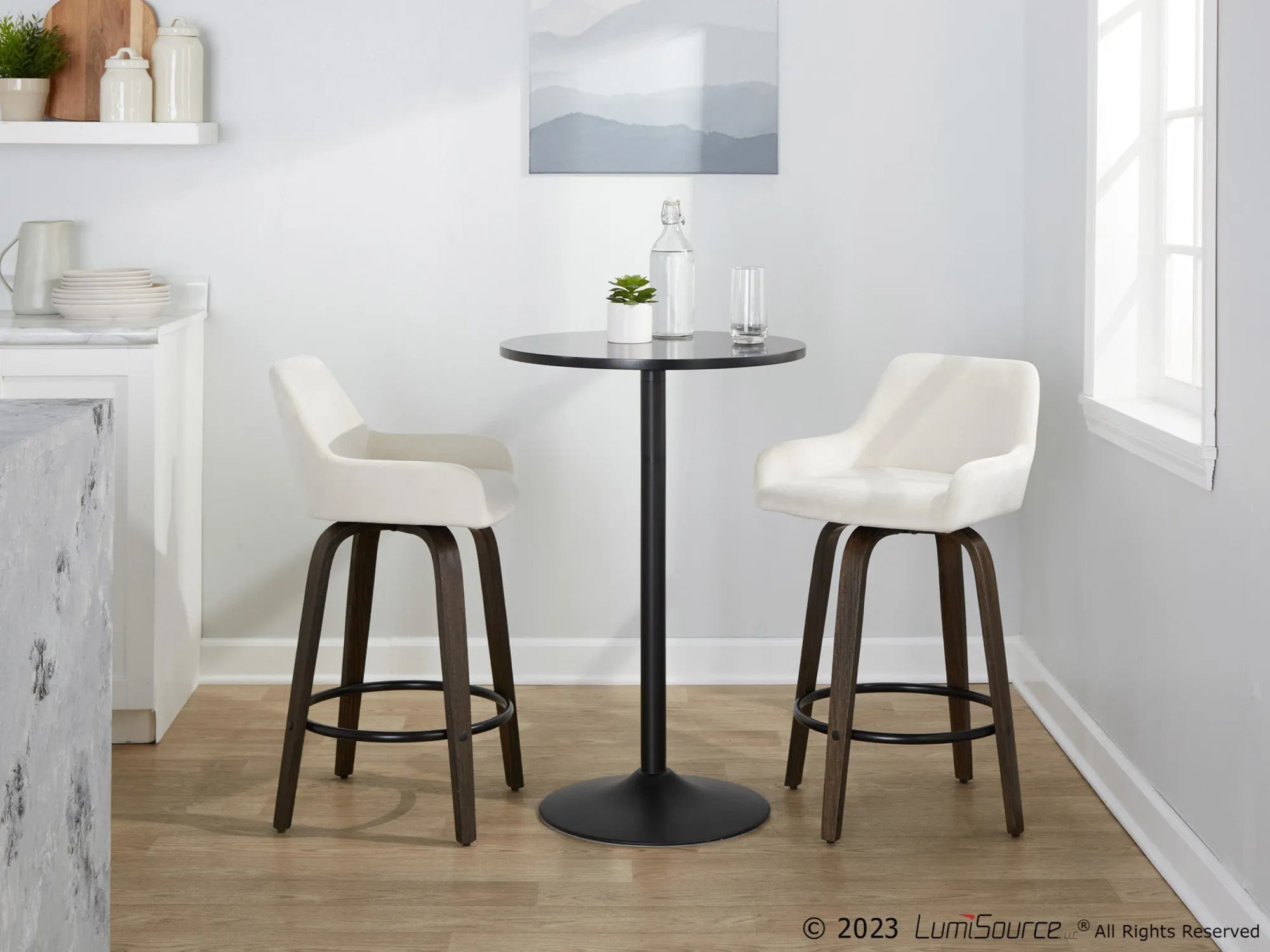 Daniella 26" Fixed-Height Counter Stool - Set of 2 By LumiSource - B26-DNLAV-GRTZQ2 BNBK2