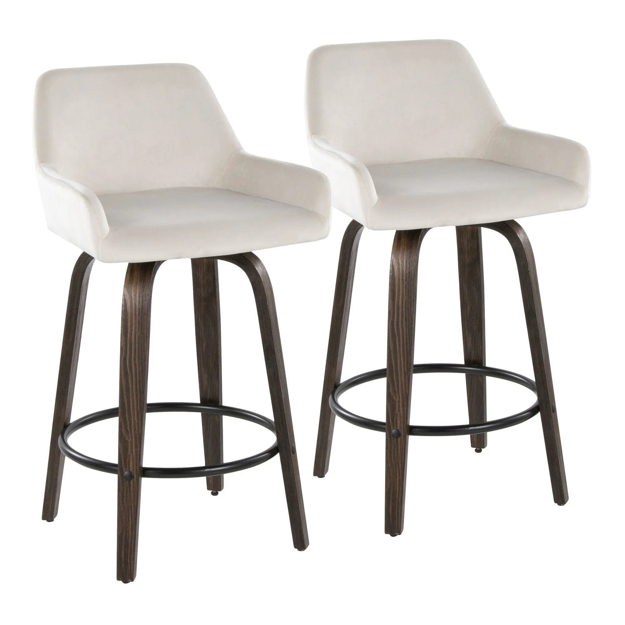 Daniella 26" Fixed-Height Counter Stool - Set of 2 By LumiSource - B26-DNLAV-GRTZQ2 BNBK2