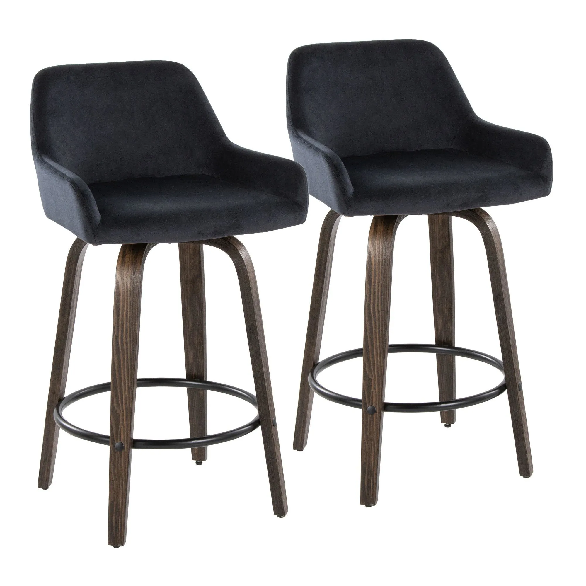 Daniella 26" Fixed-Height Counter Stool - Set of 2 By LumiSource - B26-DNLAV-GRTZQ2 BNBK2