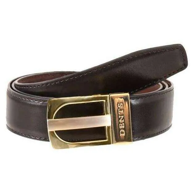 Dents Reversible Plain Leather Belt - Brown/Black