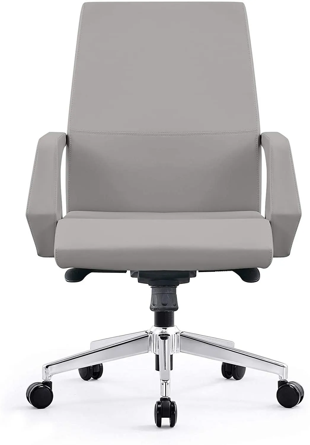 Executive Office Chair Ergonomic Leather Home Office Chair Comfortable Adjustable Lock Position Desk Chair Grey