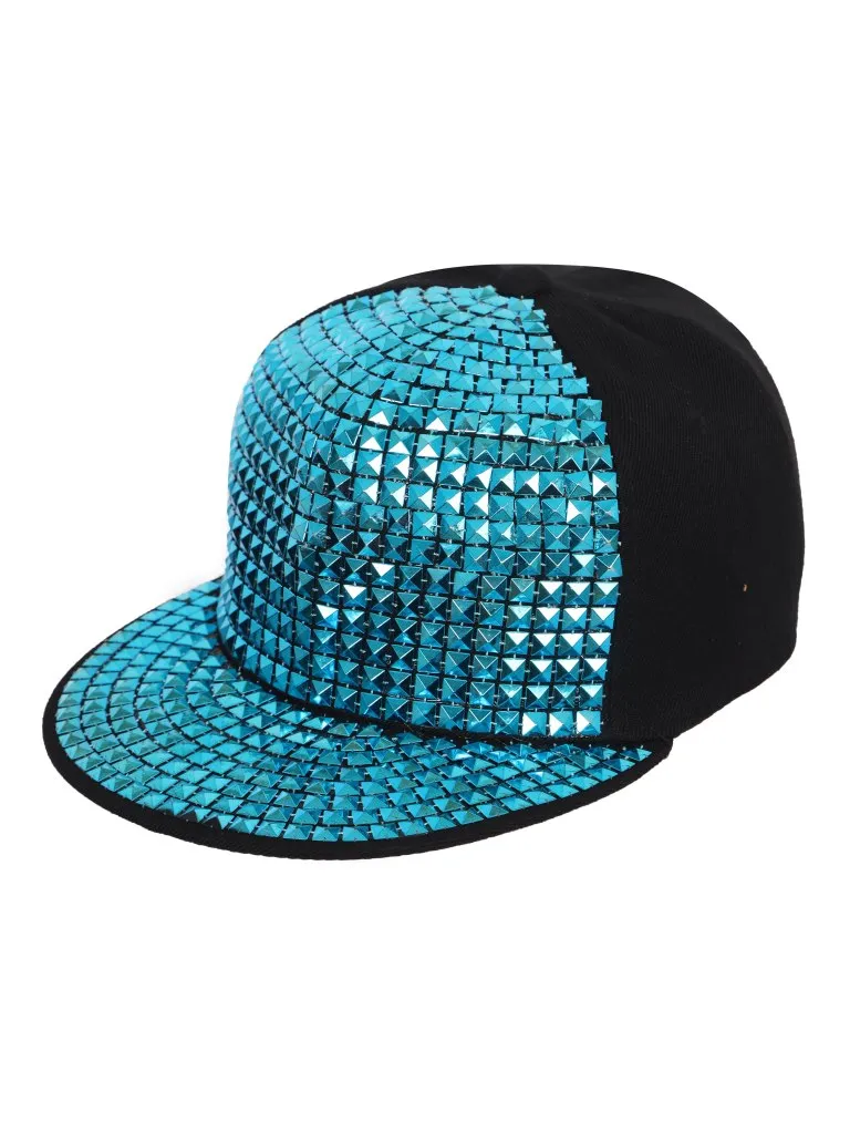 FabSeasons Studs Bling Flat Hip Hop Cap Unisex