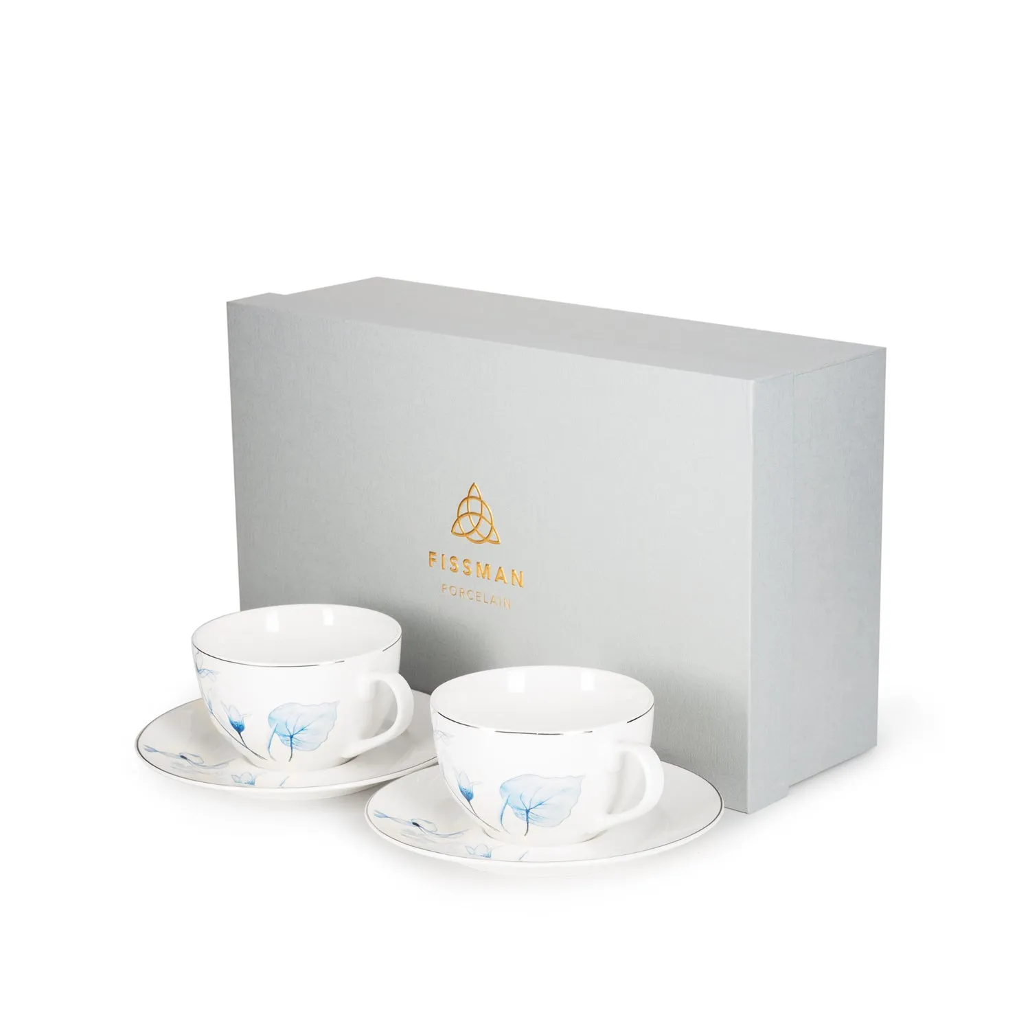 Fissman 2 Piece Cups Lyon 220ml with Saucers Porcelain