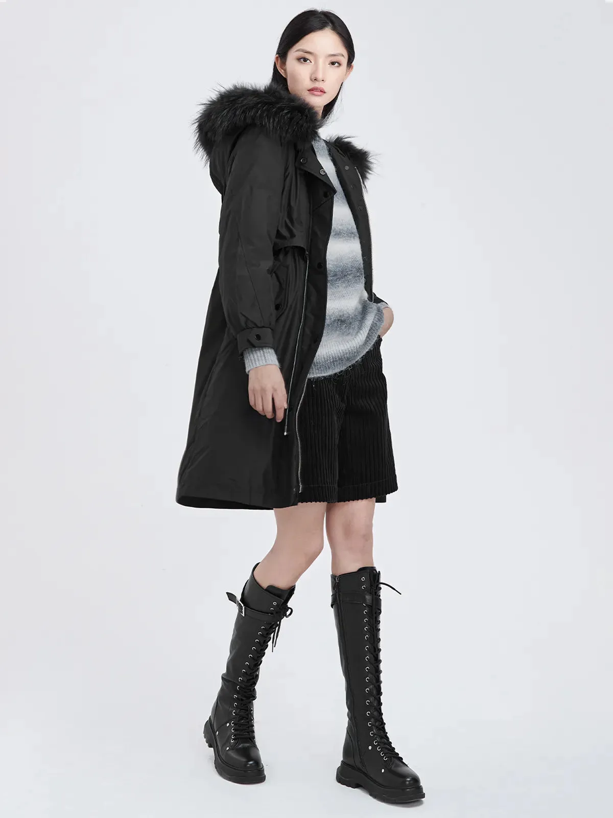 Fur Collar Long Down Jacket