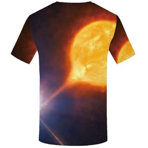 Galaxy Space T shirts Men Flame Tshirts Cool Lightning Tshirts Novelty Black Hole T shirts Funny Vortex T-shirts 3d Short Sleeve