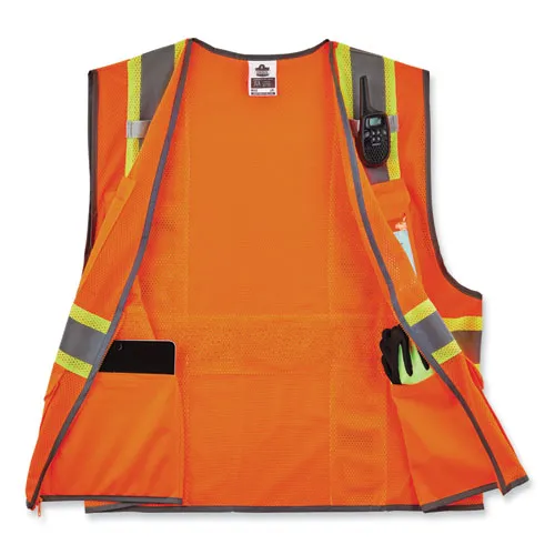 Glowear 8246z-s Single Size Class 2 Two-tone Mesh Vest, Polyester, 5x-large, Orange, Ships In 1-3 Business Days