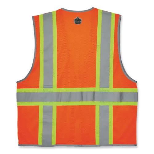 Glowear 8246z-s Single Size Class 2 Two-tone Mesh Vest, Polyester, 5x-large, Orange, Ships In 1-3 Business Days