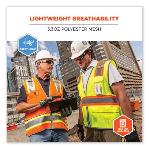 Glowear 8246z-s Single Size Class 2 Two-tone Mesh Vest, Polyester, 5x-large, Orange, Ships In 1-3 Business Days