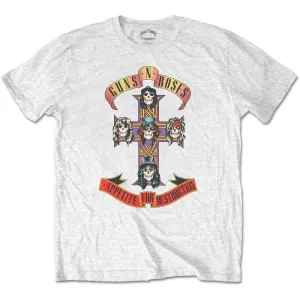 Guns 'n' Roses Adult T-Shirt - Appetite For Destruction Album Artwork - White