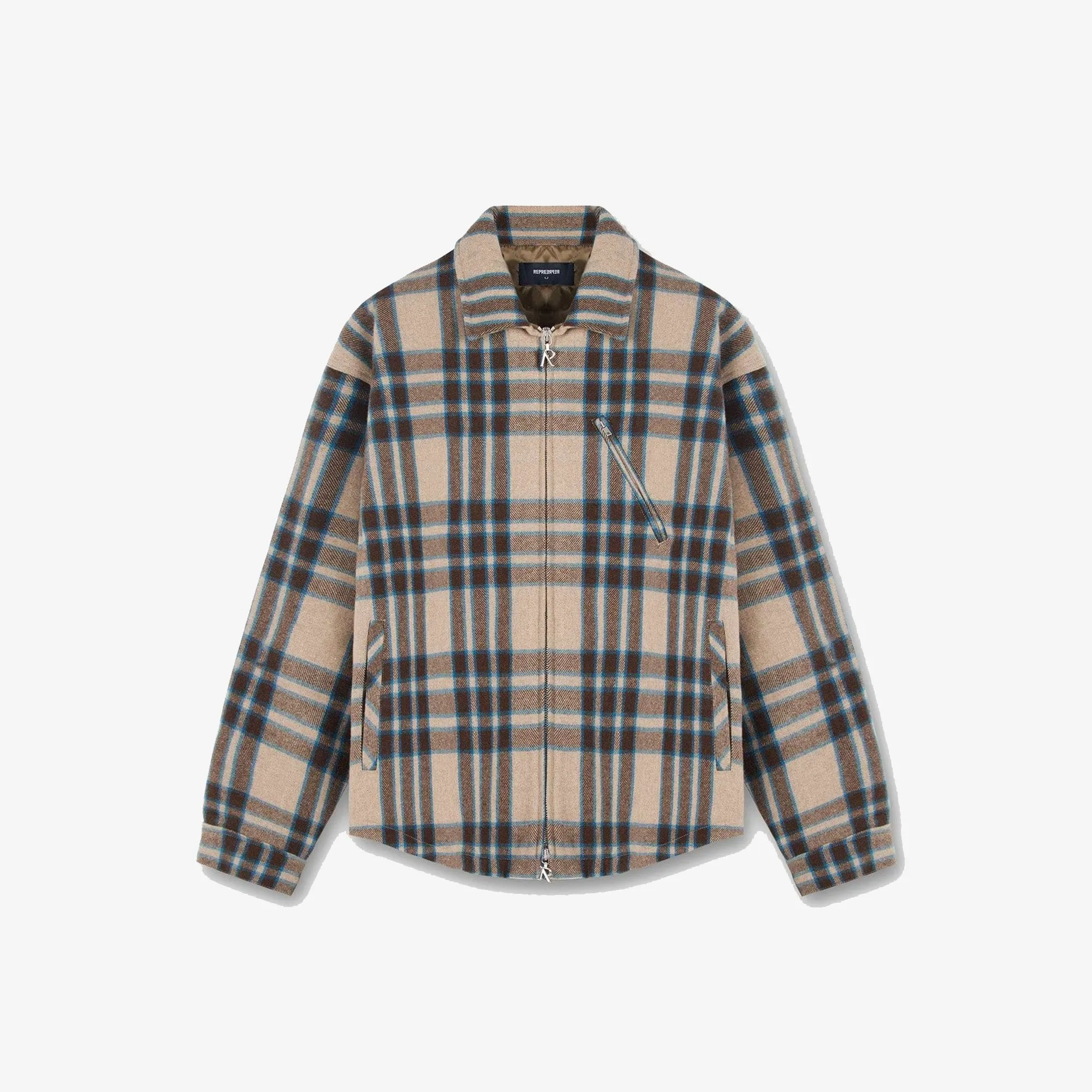 HEAVY ZIP OVERSHIRT 'BROWN CHECK'