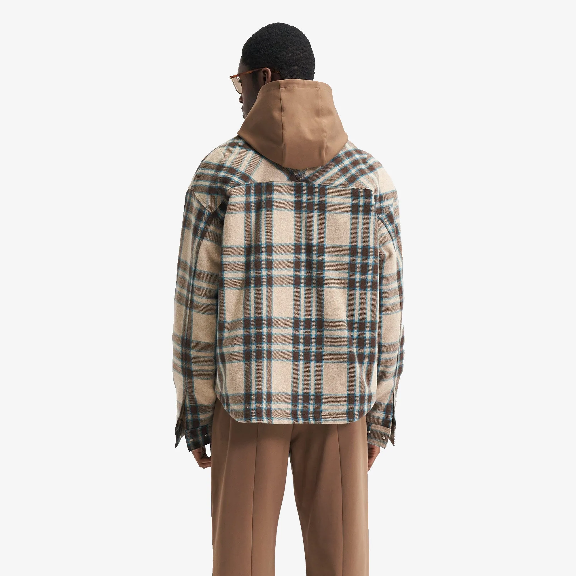 HEAVY ZIP OVERSHIRT 'BROWN CHECK'