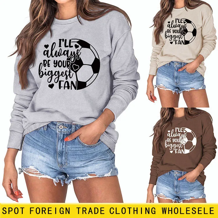 I'll Always Be Your Lettered Loose Bottomed Long-sleeved Sweatshirt Woman