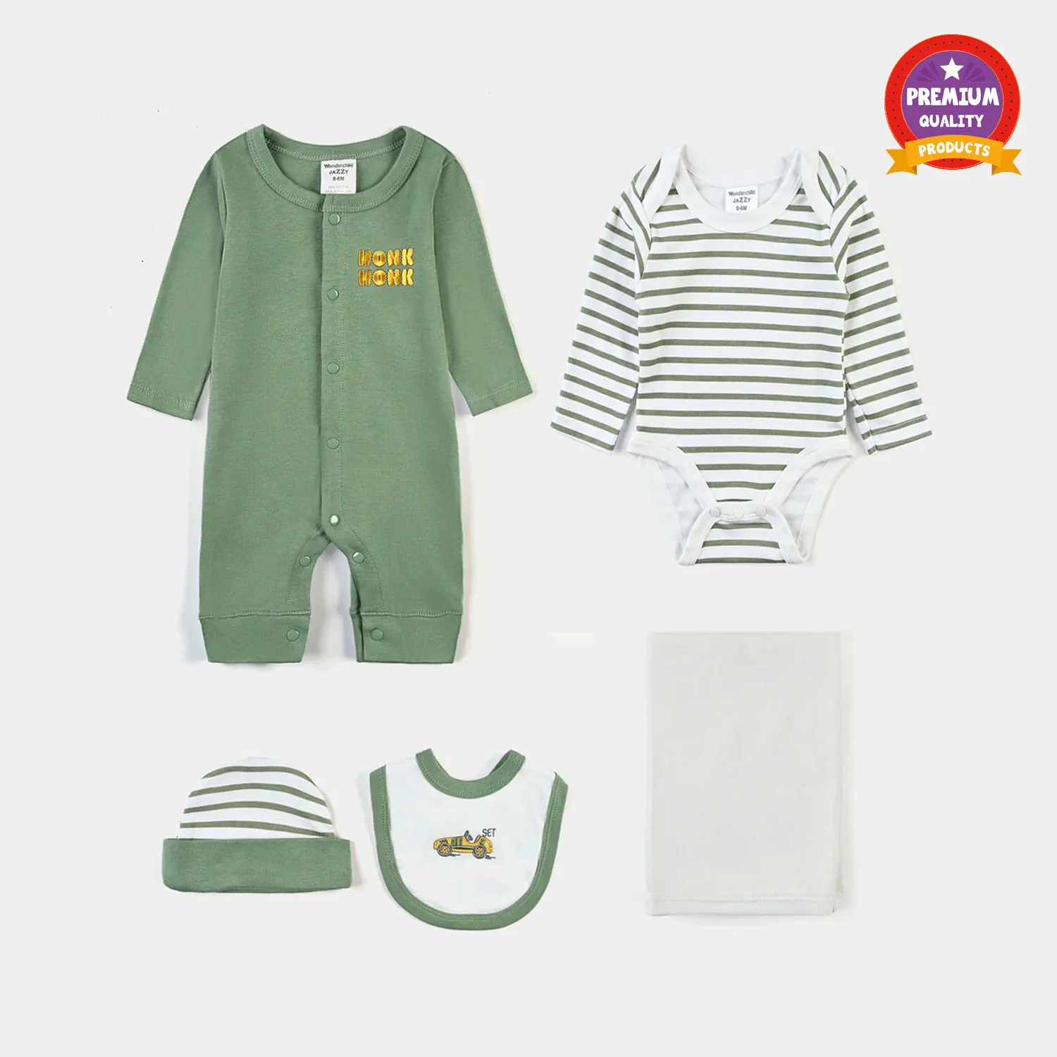 Infant Boys Cotton Interlock Set 5 Pcs