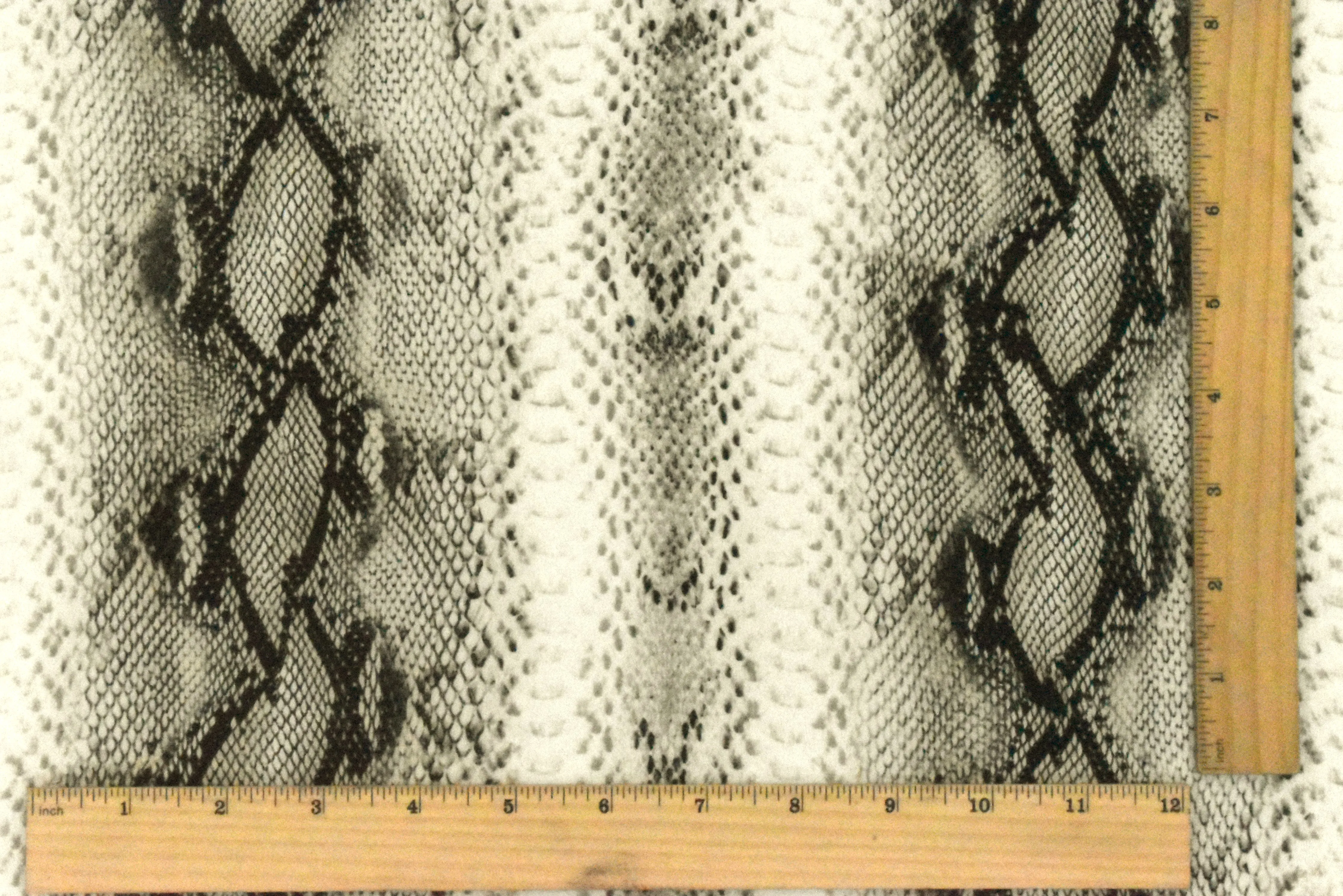 Ivory-Multi Famous Designer Snake Skin Printed Rayon Crepe Faille Fabric