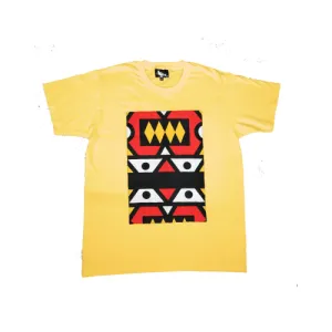 Kids T-shirt in Yellow with Samakaka print