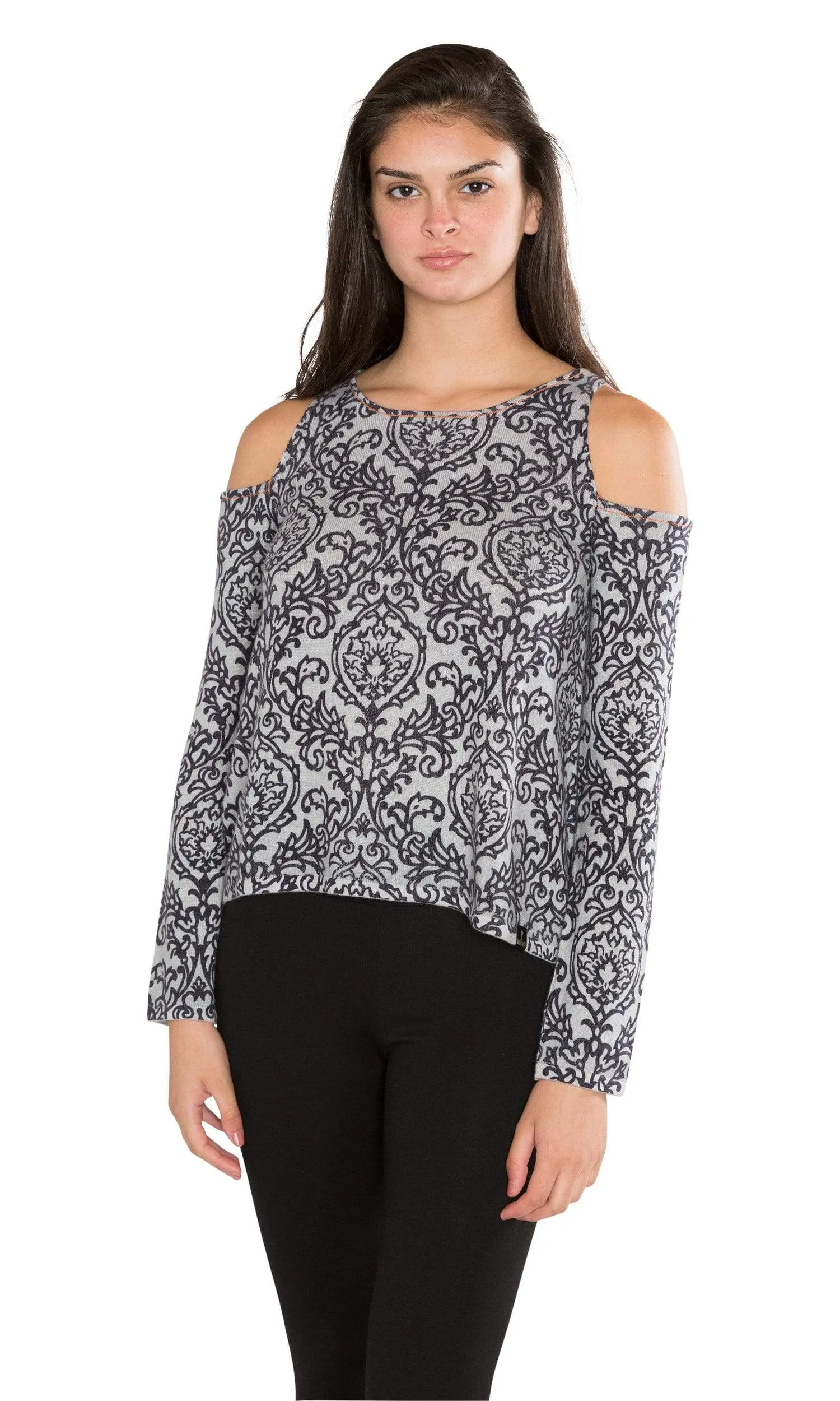 Knitwit Damask Cold Shoulder Light Cashmere