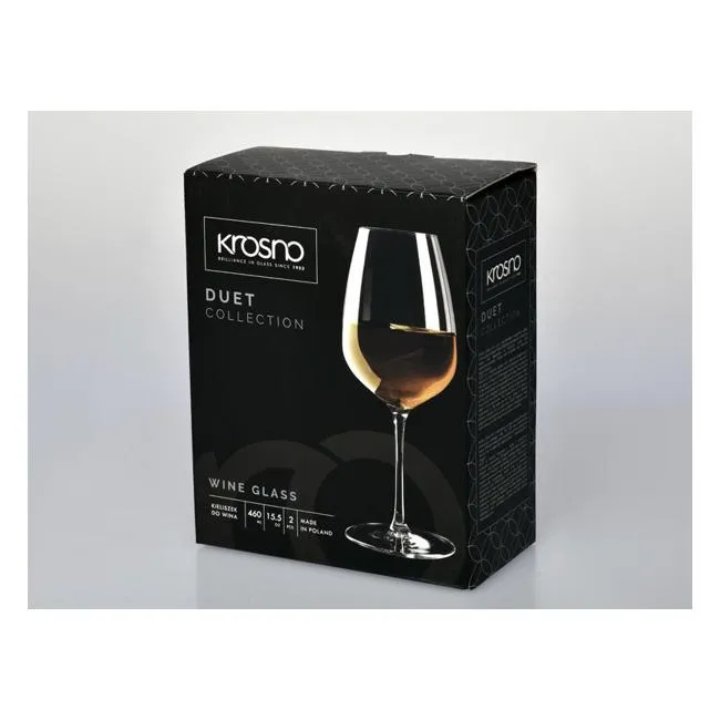 Krosno Duet Wine Glass 460ML Set of 2 Gift Boxed KR0340