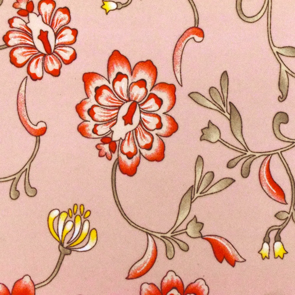 Late Summer Pink-Multi Floral Printed Momie Georgette Fabric