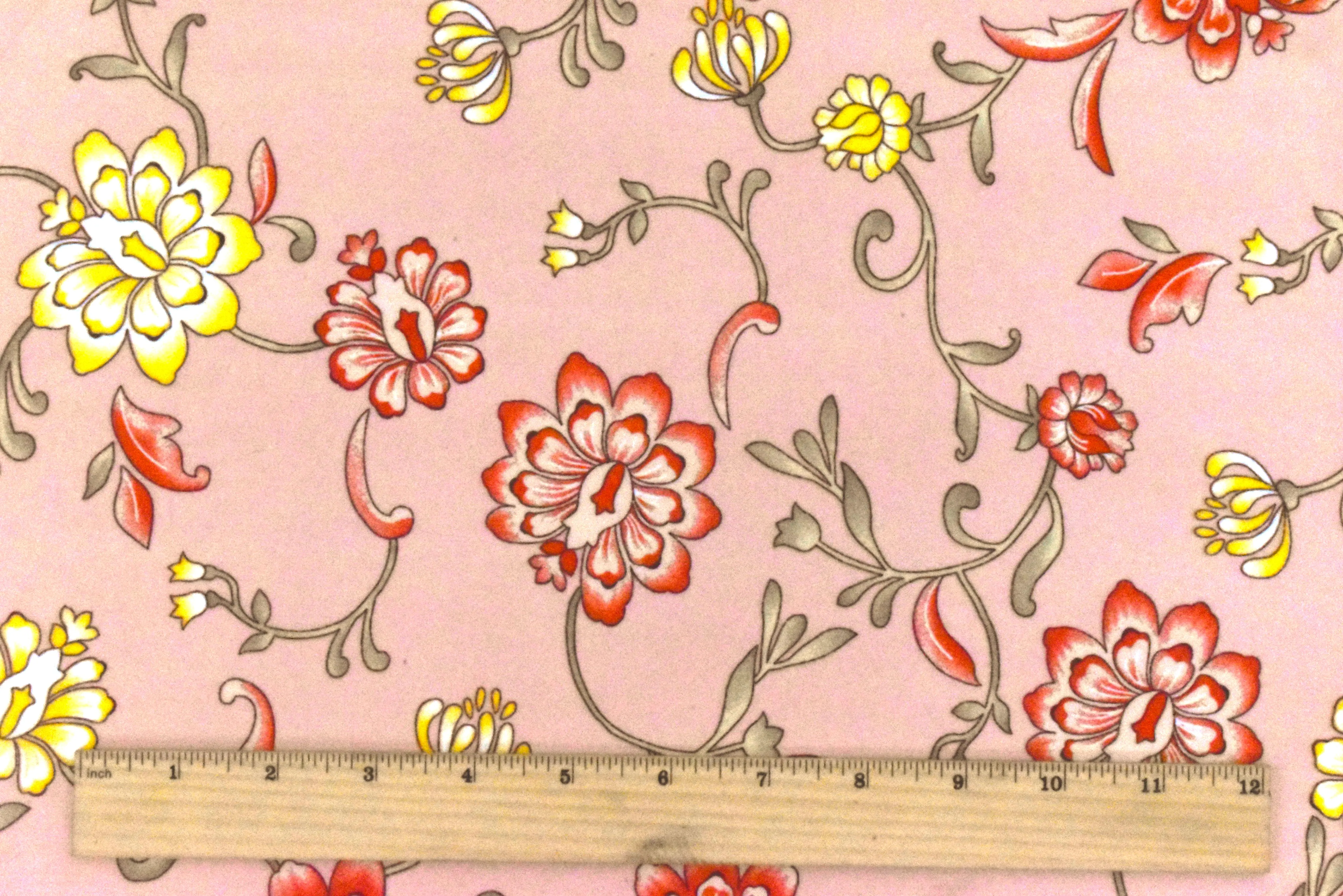 Late Summer Pink-Multi Floral Printed Momie Georgette Fabric