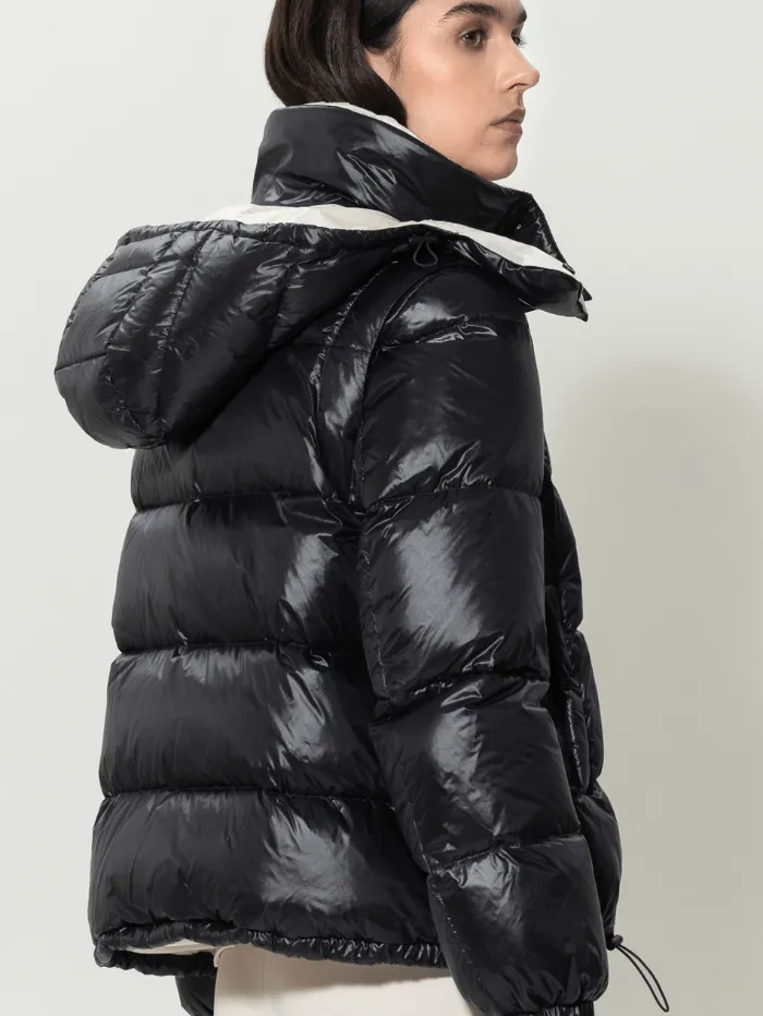 Luisa Cerano Black Quilted Jacket With Detachable Hood 488570 4086 Col 0011