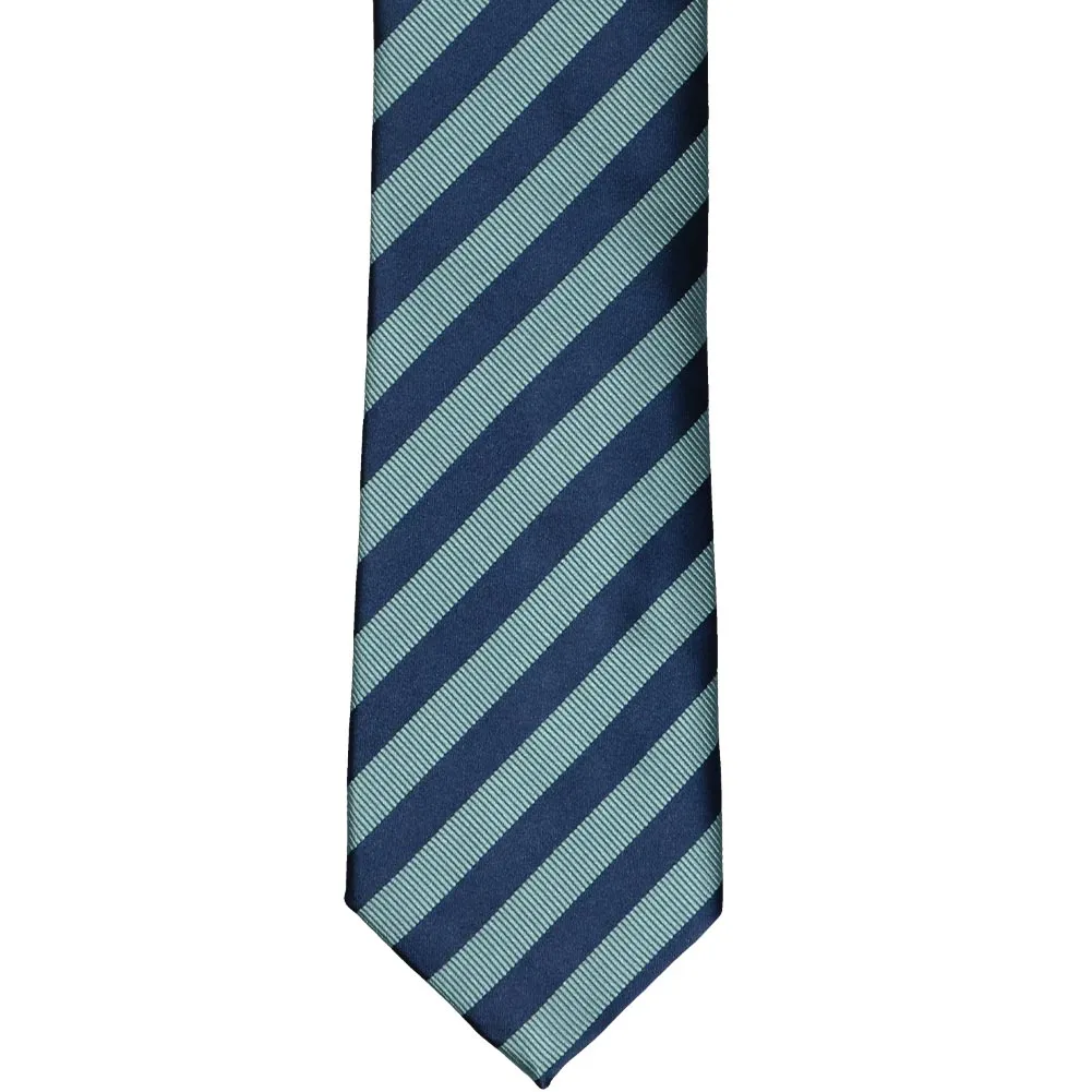 Marine Blue Formal Striped Tie