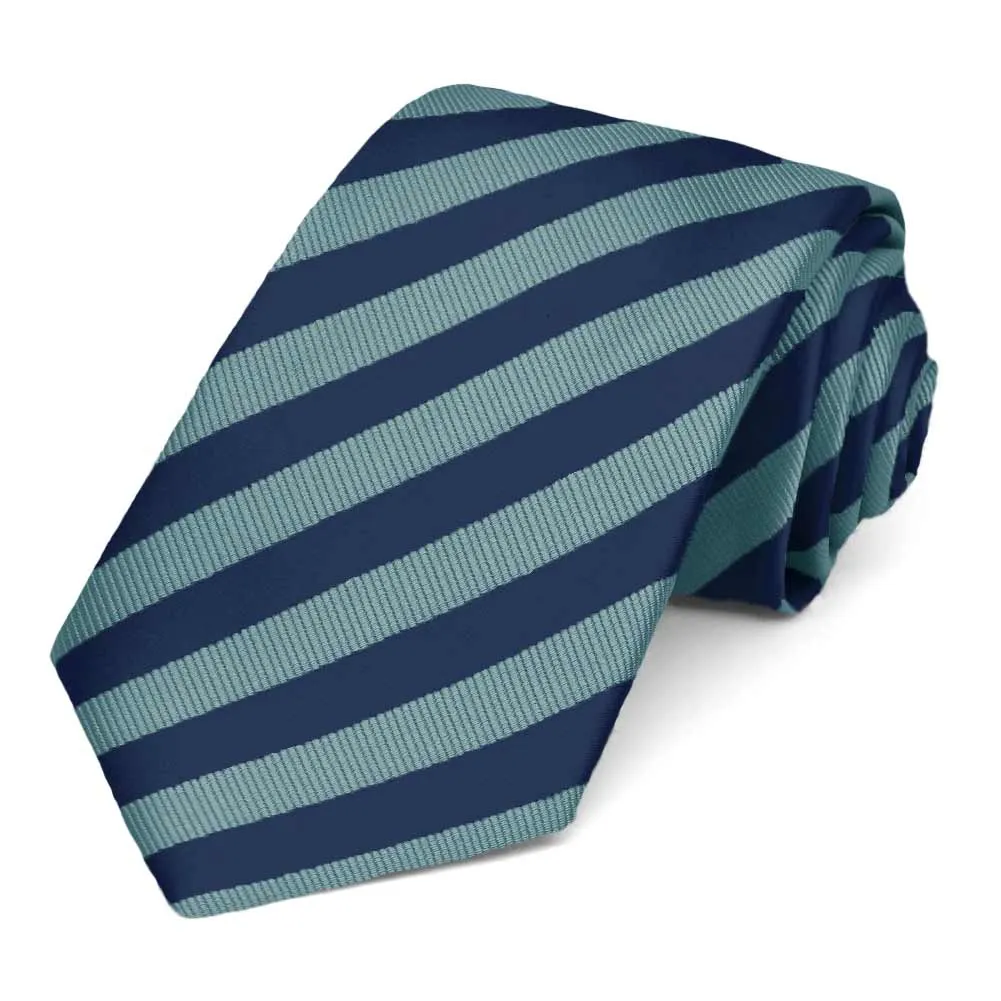 Marine Blue Formal Striped Tie