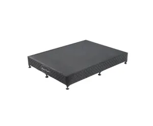 Mattress Base Ensemble King Size Solid Wooden Slat in Black with Removable Cover