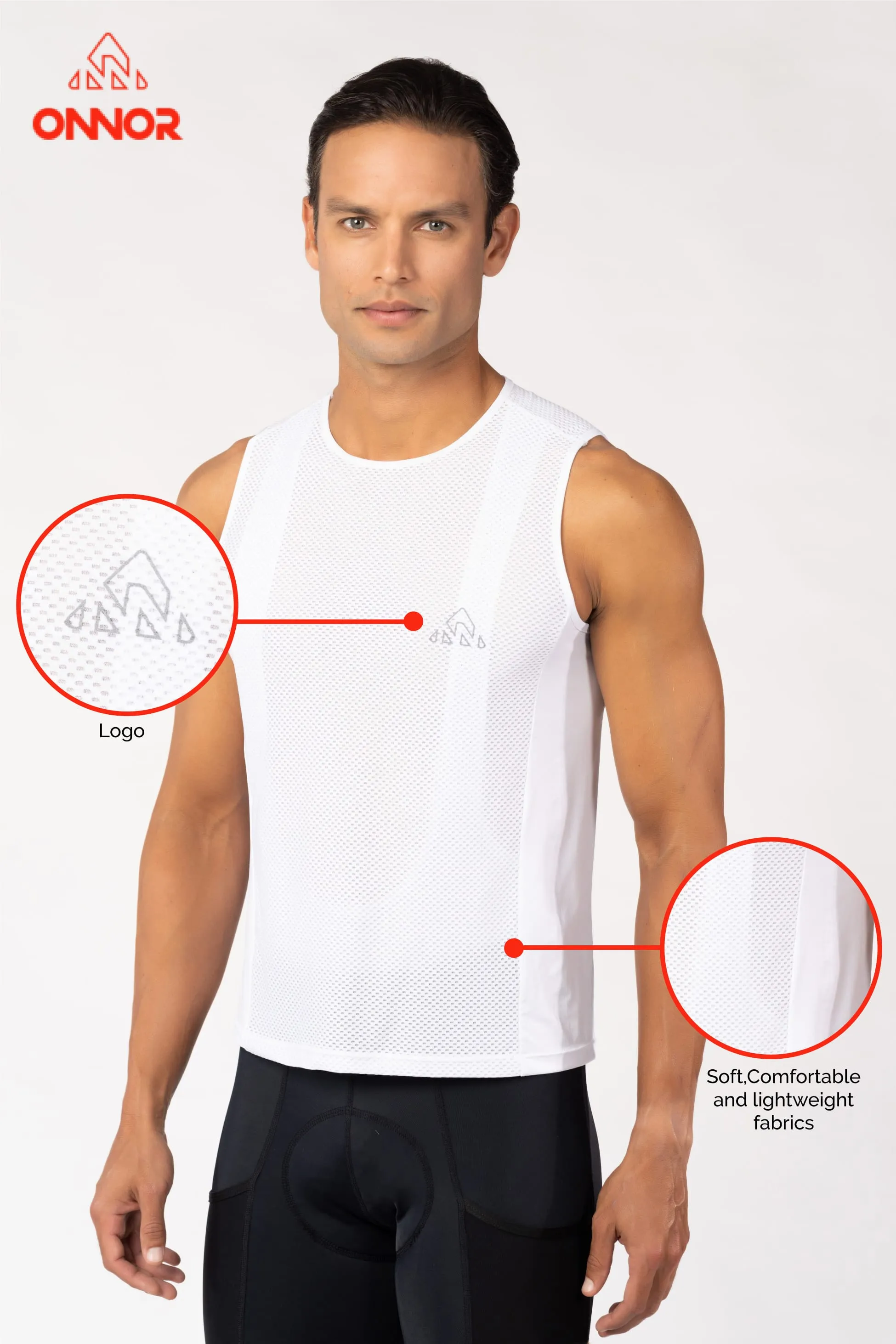 Men's White Pro Running Base Layer