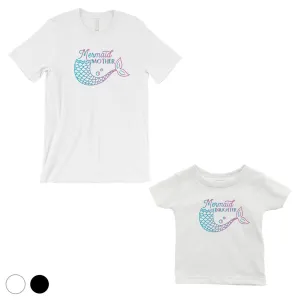 Mermaid Mother Daughter Matching T-Shirts Black Baby Shower Gift