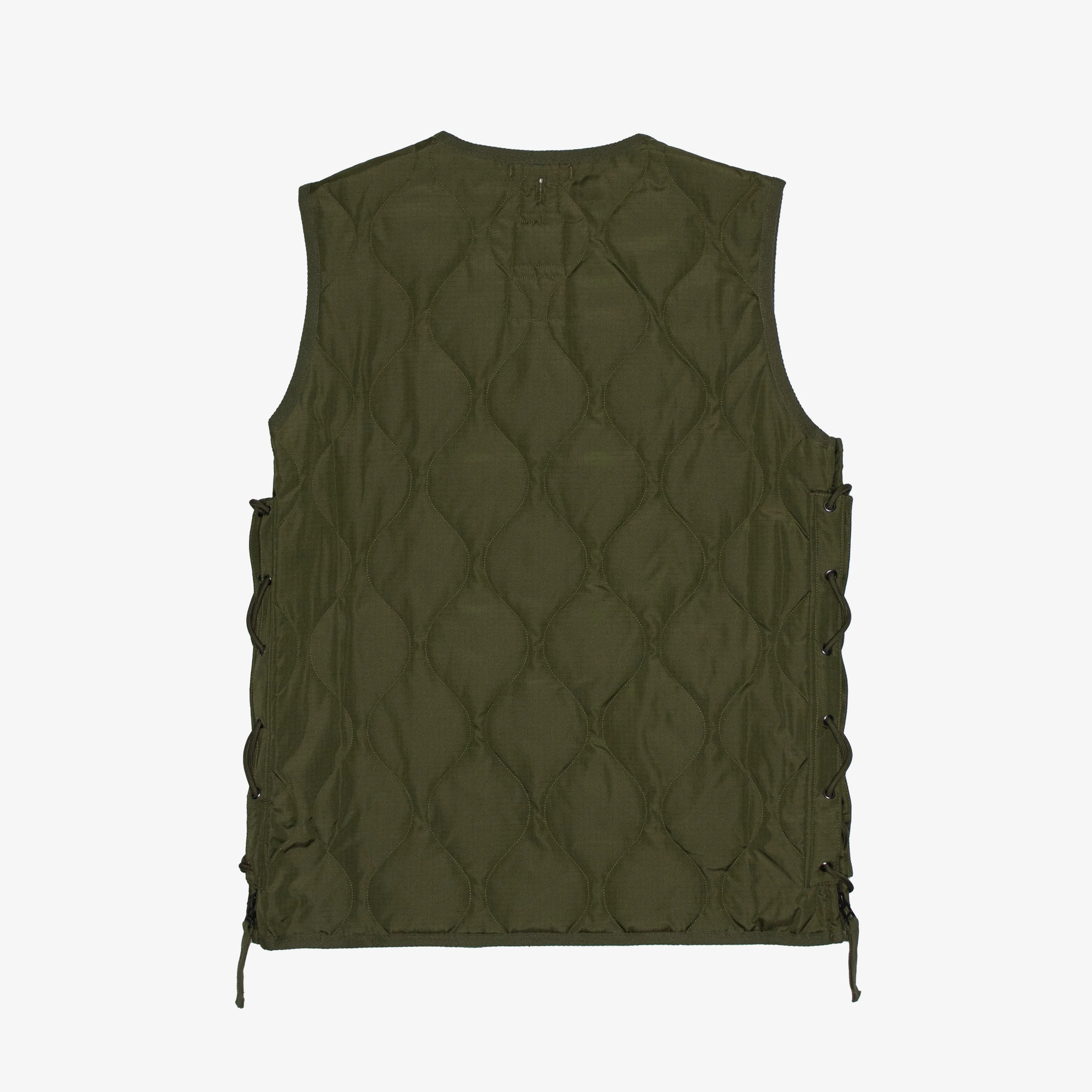 Military W-Zip Lace Up V Neck Down Vest