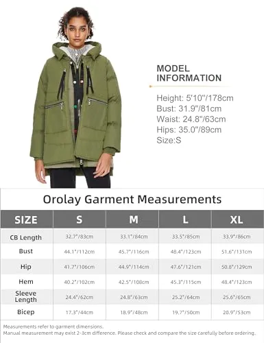 Orolay Women's Hooded Down Jacket Thickened Winter Puffer Jacket Long-sleeve Warm Coat with Detachable Vest