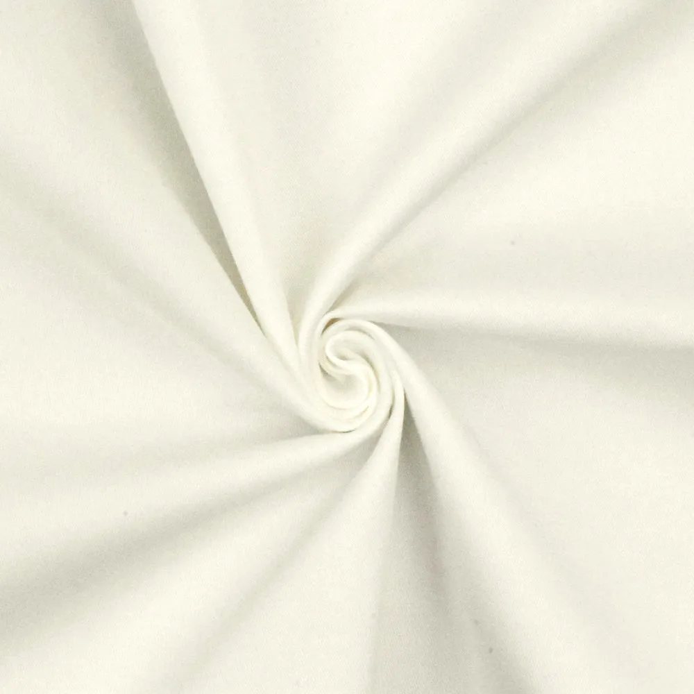 Paper Ivory Solid Stretch Cotton Twill Woven Fabric