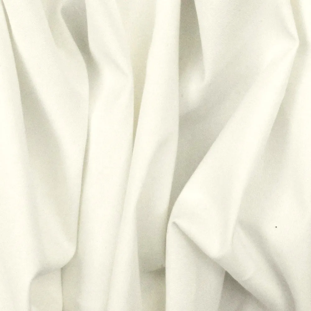 Paper Ivory Solid Stretch Cotton Twill Woven Fabric