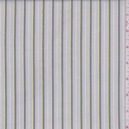 Pearl Grey/Charcoal Stripe Shirting Fabric